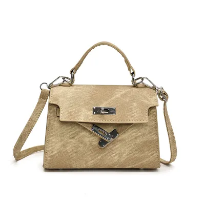 Fashion Flip Denim PU Handbags Small Square Bag Urban Simplicity Soft Zipper