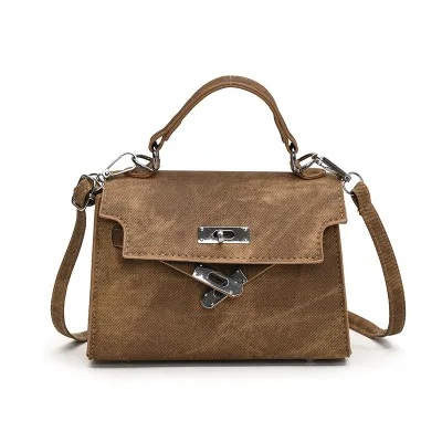 Fashion Flip Denim PU Handbags Small Square Bag Urban Simplicity Soft Zipper