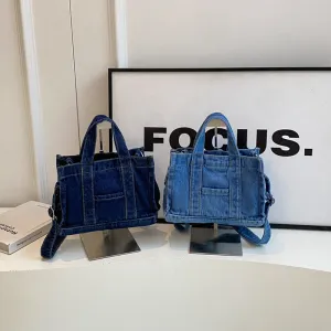 Retro Urban Street Denim Handbag Large Capacity
