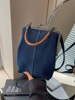 Fashion Casual Denim Messenger Bag Small Square Crossbody