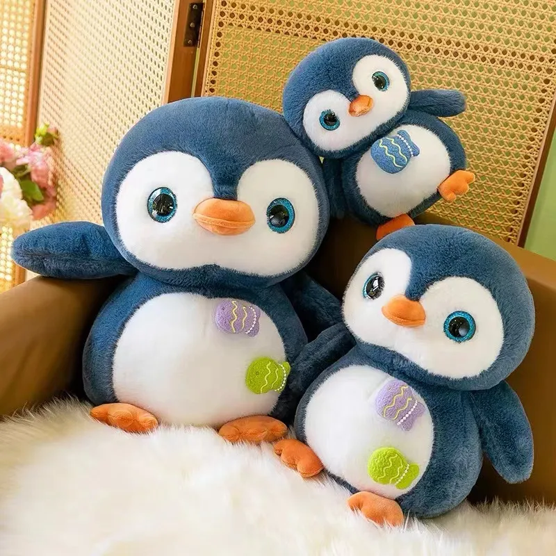 Cute Fishing Penguin Plush Toy - Cloth Velvet Stuffed Animal with PP Cotton Filling
