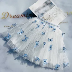 Girl's Fashion Butterfly Mesh Tutu A-Line Skirt for Kids