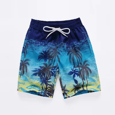 Boy'S Casual Printed Loose Swim Trunks