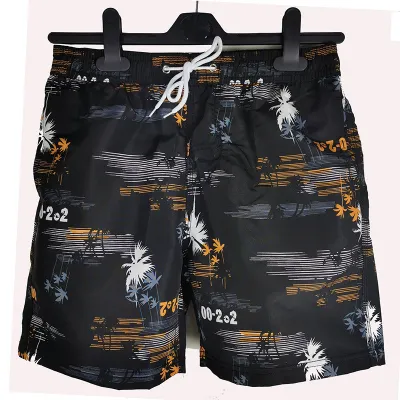 Boy's Casual Printed Loose Beach Swim Trunks with Cartoon and Stripe Patterns