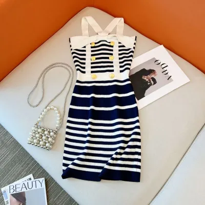 Sexy Halter Neck Knitted Dress for Women