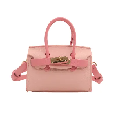 Children's Fashion Contrast Mini Crossbody Bag for Primary School Girls PU