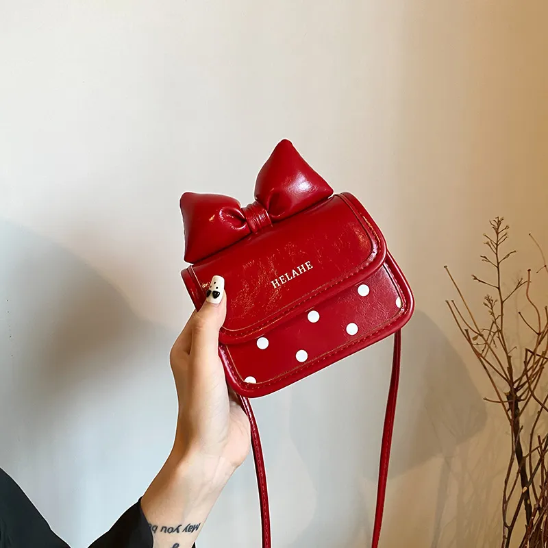 Fashion Children Bow Mini Crossbody Bag Geometric PU