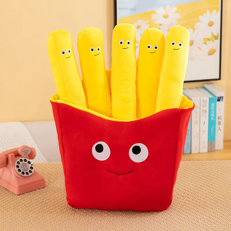 Creative Burger Fries Super Soft Short Plush Toy Kids PP Cotton Stuffed Doll