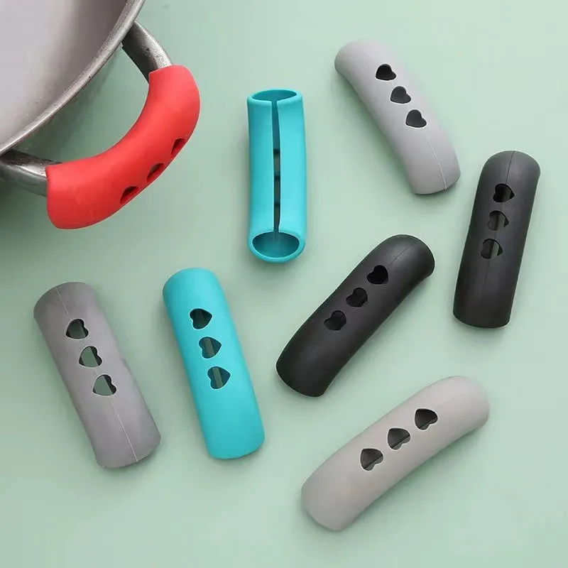 Household Pot Handle Ear Sleeve High Temperature Resistant Wear Resistant Pot Cover Handle Heart Pattern Modern Simplicity Plastic for Kitchen