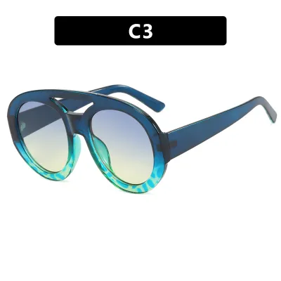 Women Fashionable Oversized Toad-Shaped Double-Beam Sunglasses