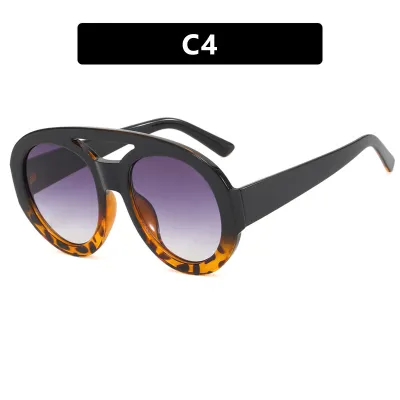 Women Fashionable Oversized Toad-Shaped Double-Beam Sunglasses