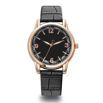 Women Fashion Creative Two-Color Dial Belt Quartz Watch