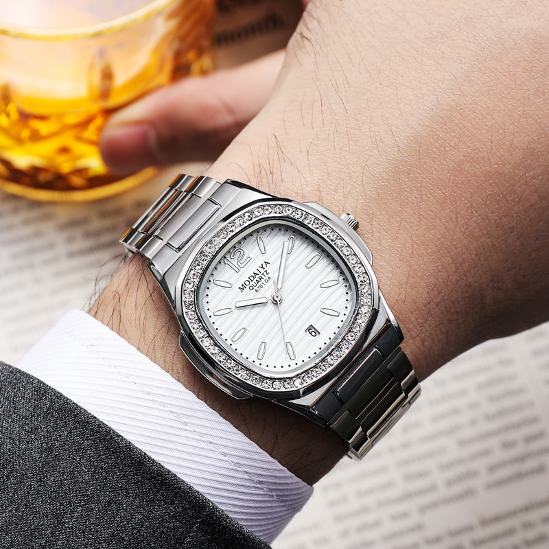 Wholesale Men Fashion Square Calendar Steel Band Quartz Watch Wholesale Men Fashion Square Calendar Steel Band Quartz Watch
