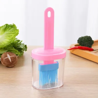 Simple Household Kitchen High Temperature Resistant Integrated Silicone Oil Brush With Bottle