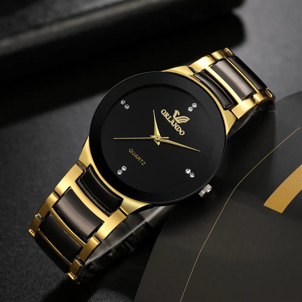 Men Fashion British Style Scale Steel Band Quartz Watch