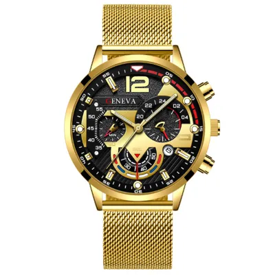 Men's Business Luminous Pointer Calendar Quartz Stainless Steel Watch
