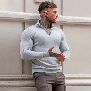 Men Casual Fashion Long-Sleeved Sweatshirt Slim-Fit Elastic Sports Fitness T-Shirt
