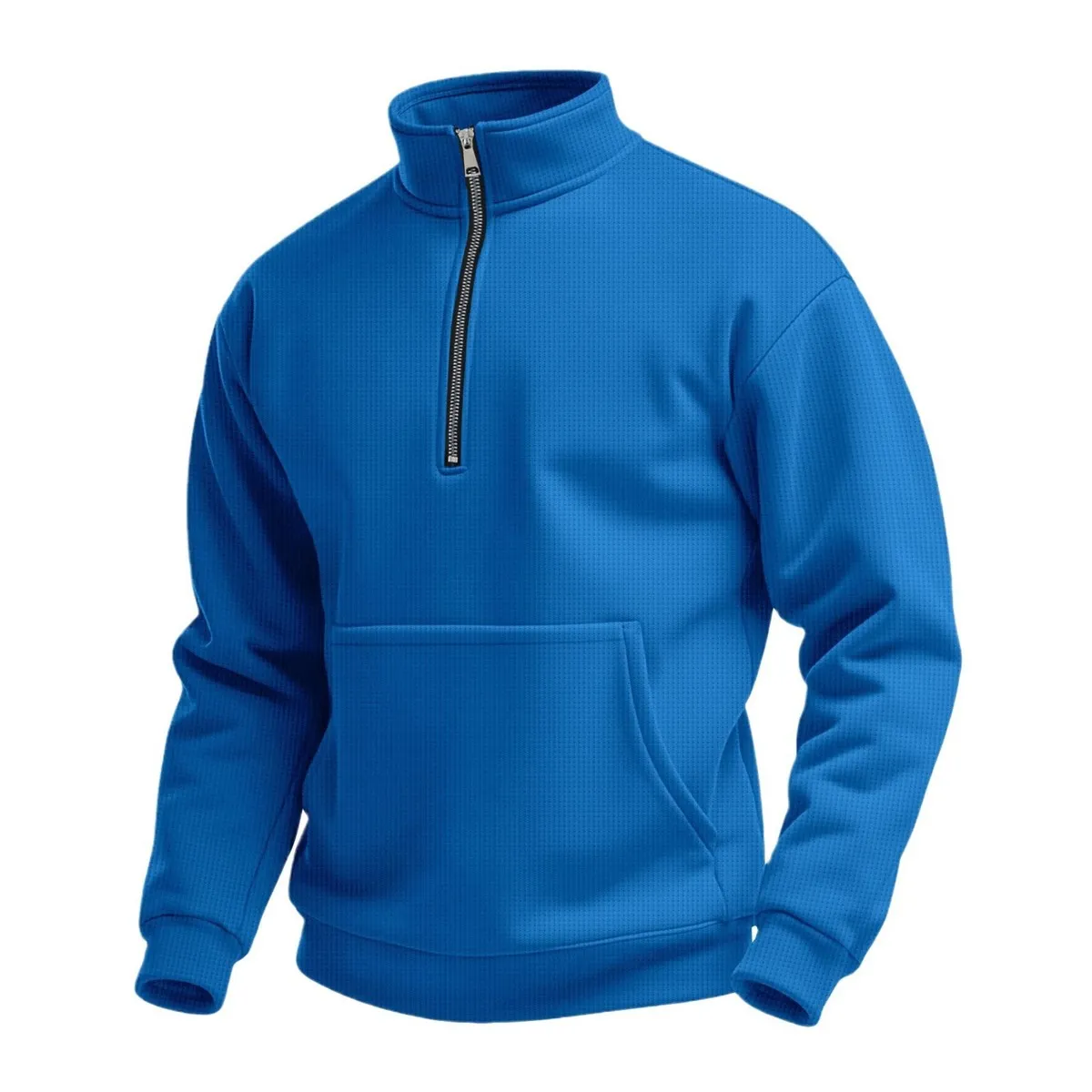 Men's Light Cooked Casual Half Zip Turtleneck Pullover Long Sleeve Sweatshirt with Pocket