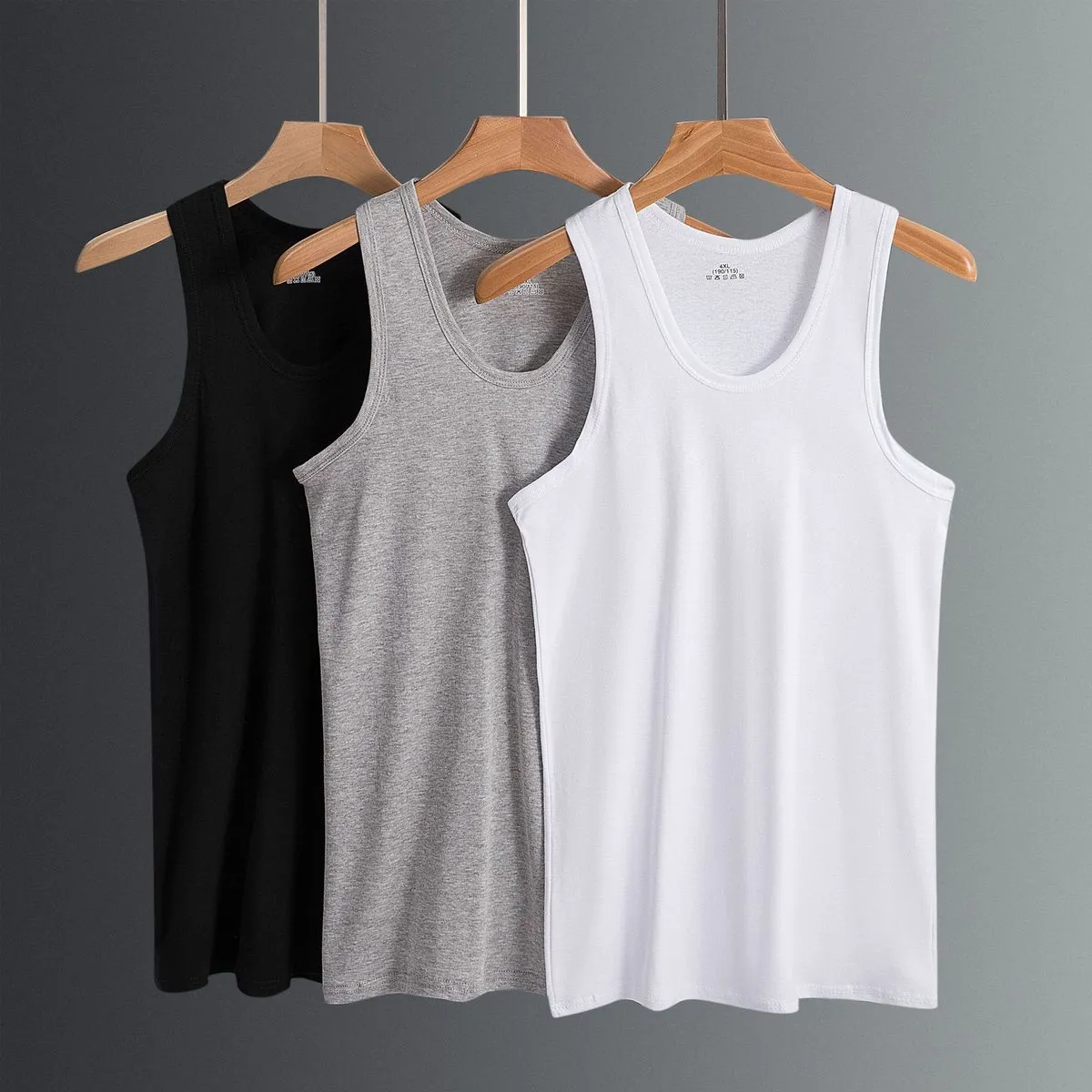 Men Pure Cotton Summer Slim-Fit Sports Basic Tank Top
