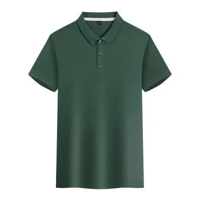 Men Quick-Drying Lapel Short-Sleeved Polo Shirt Solid Color