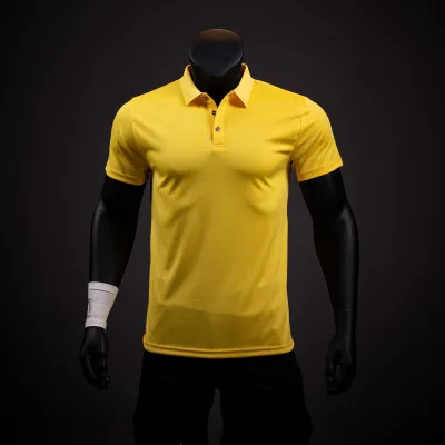 Men Quick-Drying Lapel Short-Sleeved Polo Shirt Solid Color