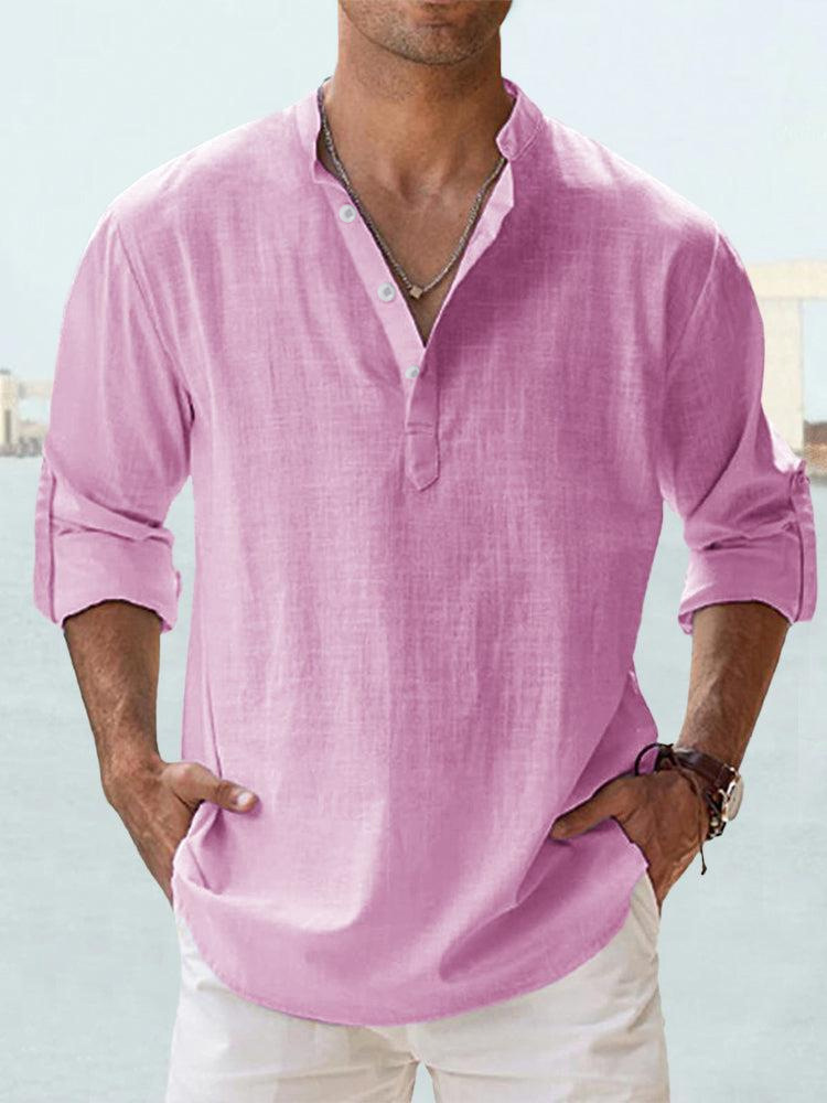 Amazon.com: Daniel K Men's Spread Collar Long Sleeve Linen