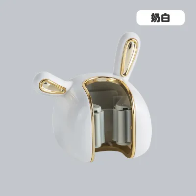 Simple Creative Punch-Free Wall Hanging Strong Hook Snap White Rabbit Mop Rack