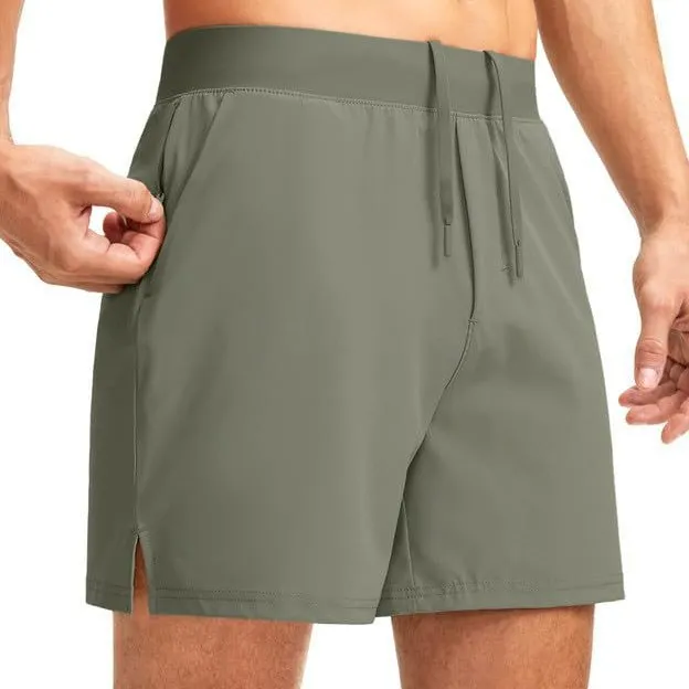 Men's Zip-Up Sports Running Shorts with Straight Fit