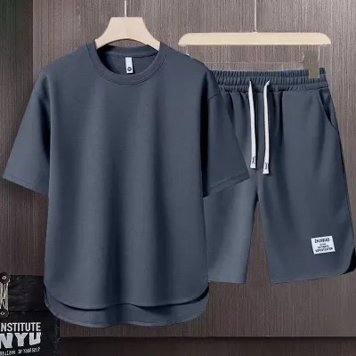 Men's 2 Piece Casual Sports Summer Short-Sleeved T-Shirt Shorts Set