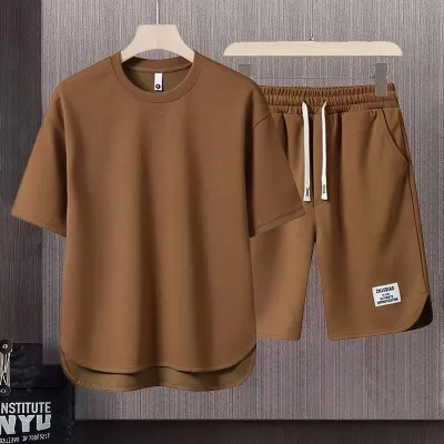 Men's 2 Piece Casual Sports Summer Short-Sleeved T-Shirt Shorts Set