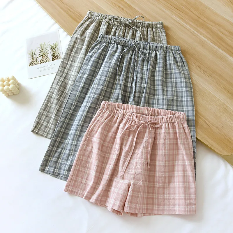 Men Women Summer Washable Cotton Pajama Shorts