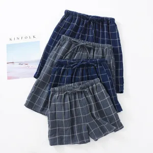 Summer Men Cotton Breathable Loose Casual Home Pajama Shorts
