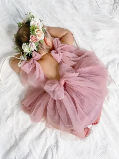 Spring Summer Baby Girls Sleeveless Mesh Dress Cotton Triangle Climb Hidden Button