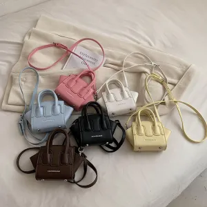 Kids Unisex Cute PU Leather Crossbody Handle Bag for Toddler