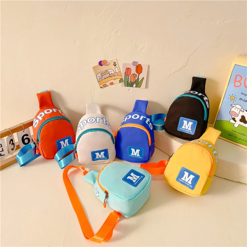 Kids Unisex Fashion Casual Cute Alphabet Canvas Chest Bag
