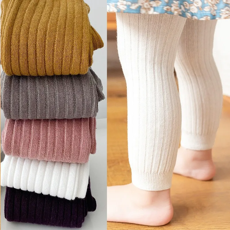 Children Kids Cotton Knit Stripe Pantyhose Spring Autumn Baby Leggings