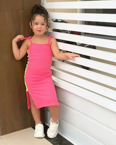 Summer Children Toddler Girls Casual Rib-Knit Sling Dress