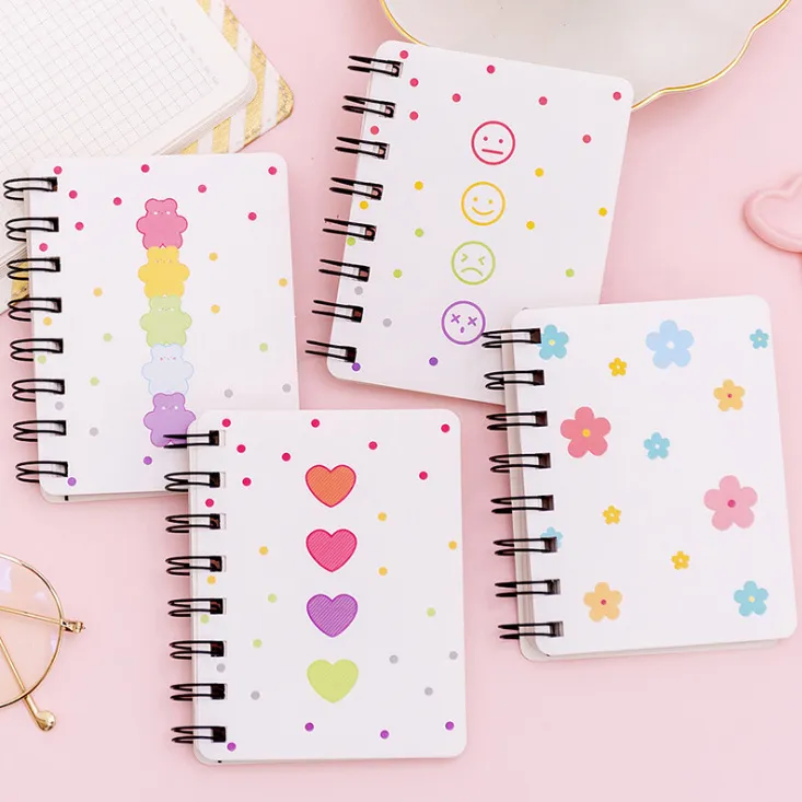 A7 Small Fresh Rollover Coil Notebook Japanese Korean Cute 80 Pages
