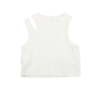 Toddler Girls Summer Irregular Shoulder Tank Top Sleeveless with Cotton