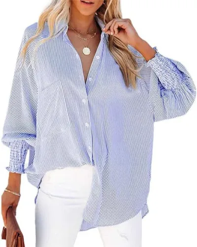 Casual Office Chic Women Stripe Long Sleeve Loose Cardigan