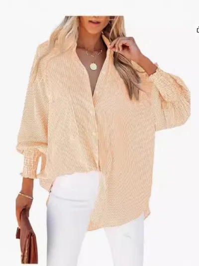Casual Office Chic Women Stripe Long Sleeve Loose Cardigan