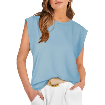 Summer Women Casual Loose Solid Color T-Shirt