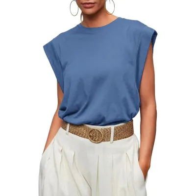 Summer Women Casual Loose Solid Color T-Shirt