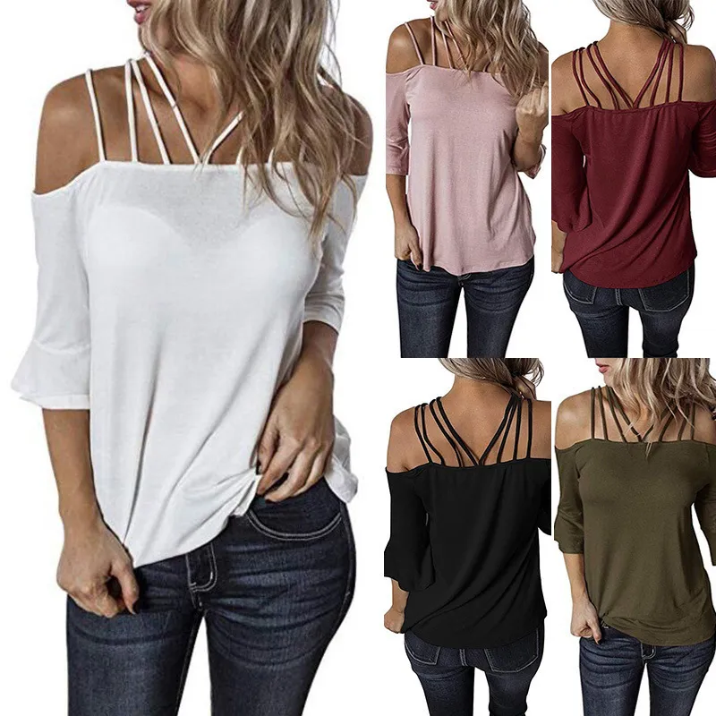Summer Women Cotton Blend Horn Sleeve Boat Neck Tank Top