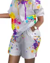 Gray Multicolor Splash Ink Printing