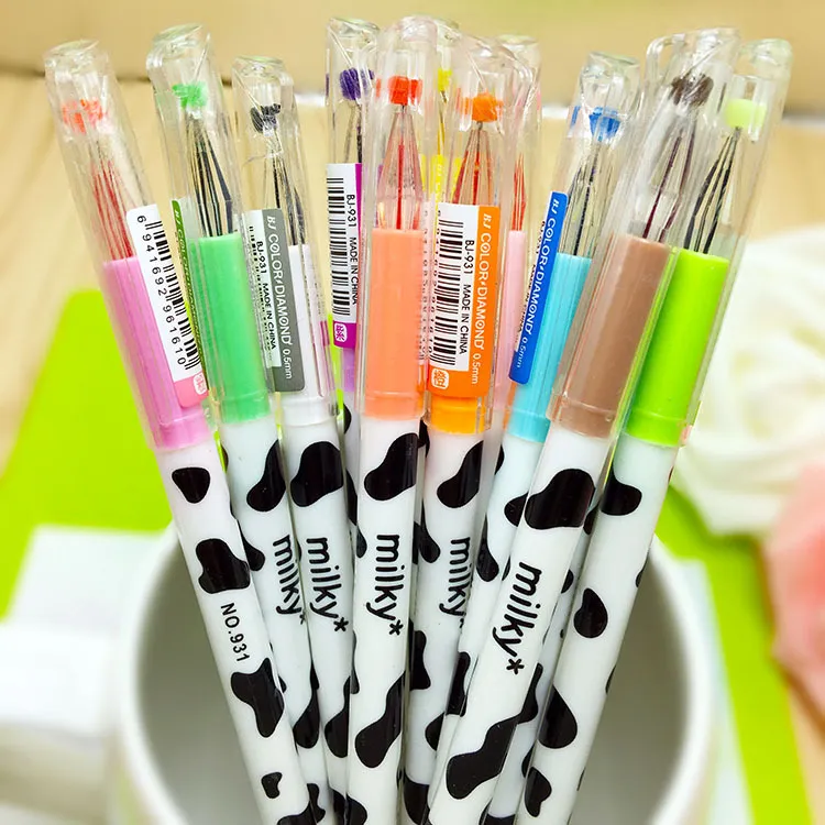 Simple Cartoon Cow Student Stationery Gel Pen 0.5mm Multicolor Plastic
