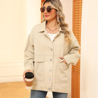 Women Retro Classic Loose Extra Long Denim Coat