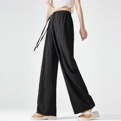 Pregnant Women Fashion Casual Solid Color Drawstring Loose Pants