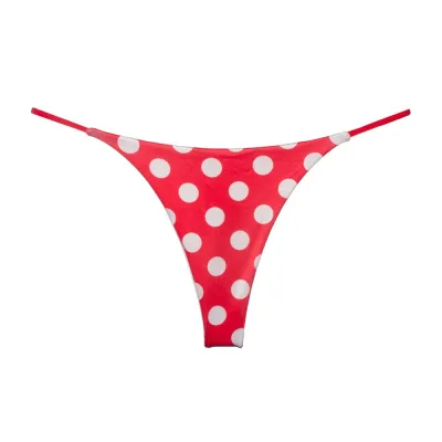Women Fashion Sexy Low Waist Double Layer Hollow Leopard Green Leaf Printed Thong