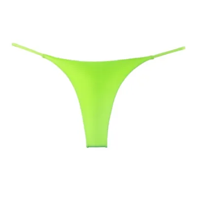 Women Fashion Sexy Low Waist Double Layer Hollow Leopard Green Leaf Printed Thong